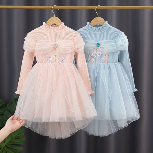 Mädchen festliches Tüllkleid mit funkelnden Applikationen Echo Archiv