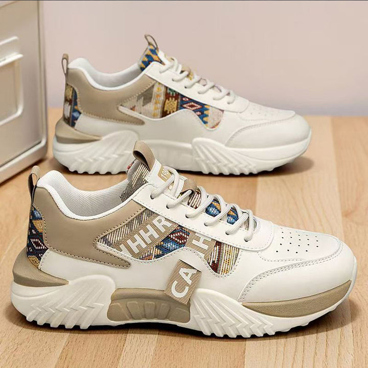 Damen Chunky-Plateau-Sneaker mit ethnischem Webmuster und gepolstertem Komfortschaft Echoarhiv