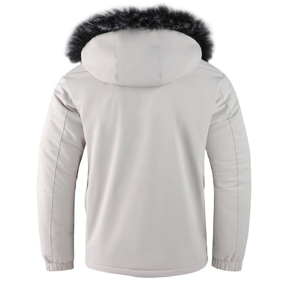 Herren isolierte Winterjacke mit abnehmbarem Fleecekragen Echoarchiv