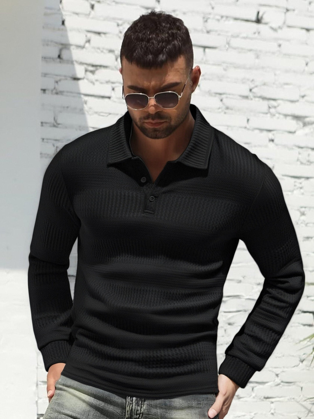 Herren Langarm Poloshirt Echoarchiv