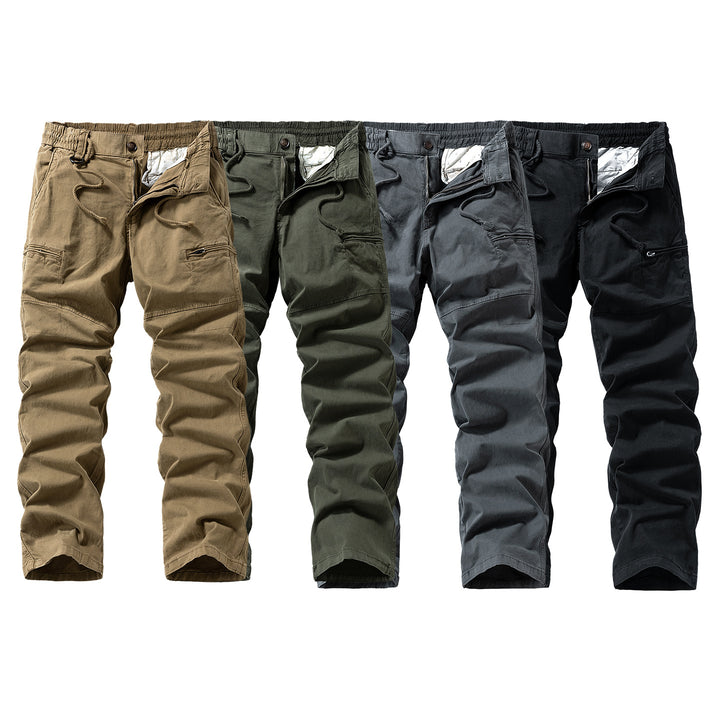 Herren Komfort-Canvas-Cargo-Hose mit elastischem Tunnelzugbund, Kniepaneelen und Multifachtaschen Echo Archiv