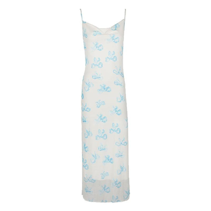 Damen Elegantes Sommerkleid im minimalistischen Stil mit feinen Spaghetti-Trägern Echo Archiv