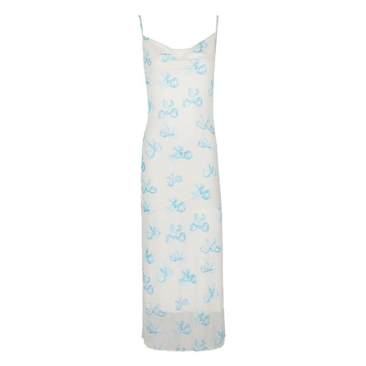 Damen Elegantes Sommerkleid im minimalistischen Stil mit feinen Spaghetti-Trägern Echo Archiv