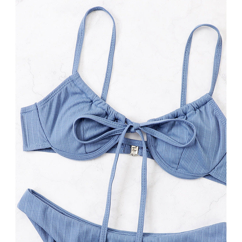 Damen Triangel-Bikini mit verstellbaren Trägern und charmantem Knoten-Detail Echo Archiv