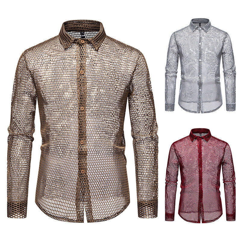 Herren Mesh-Hemd aus hochwertigem Material mit innovativem Design Echoarchiv