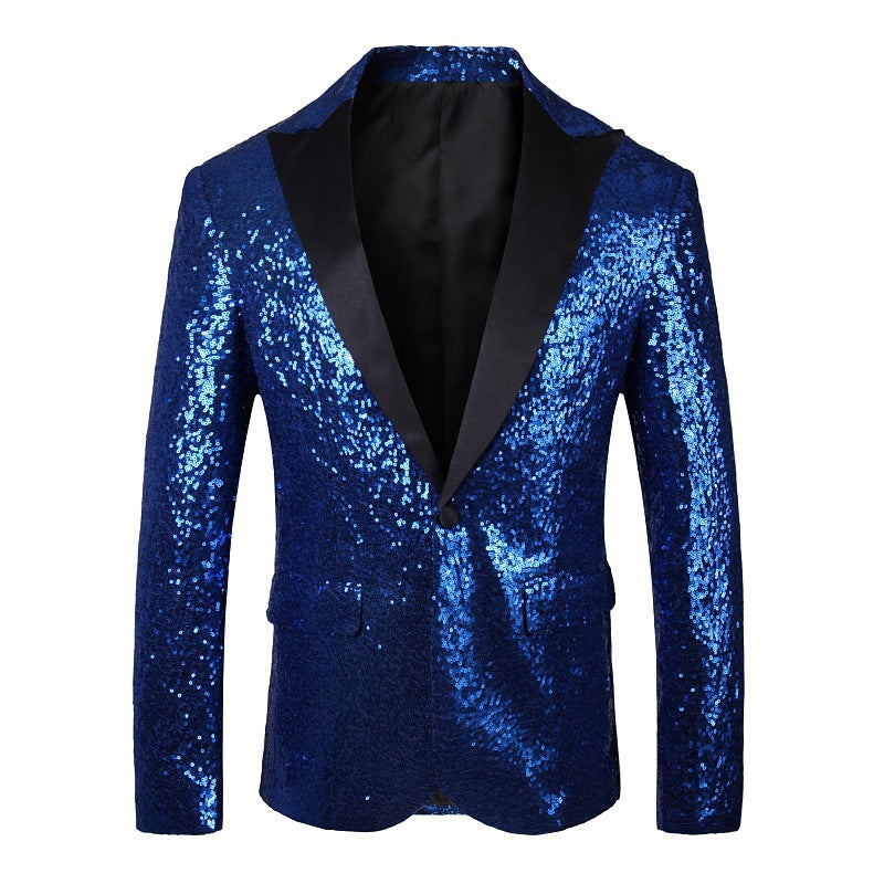 Herren Glänzender Pailletten Blazer Echoarchiv