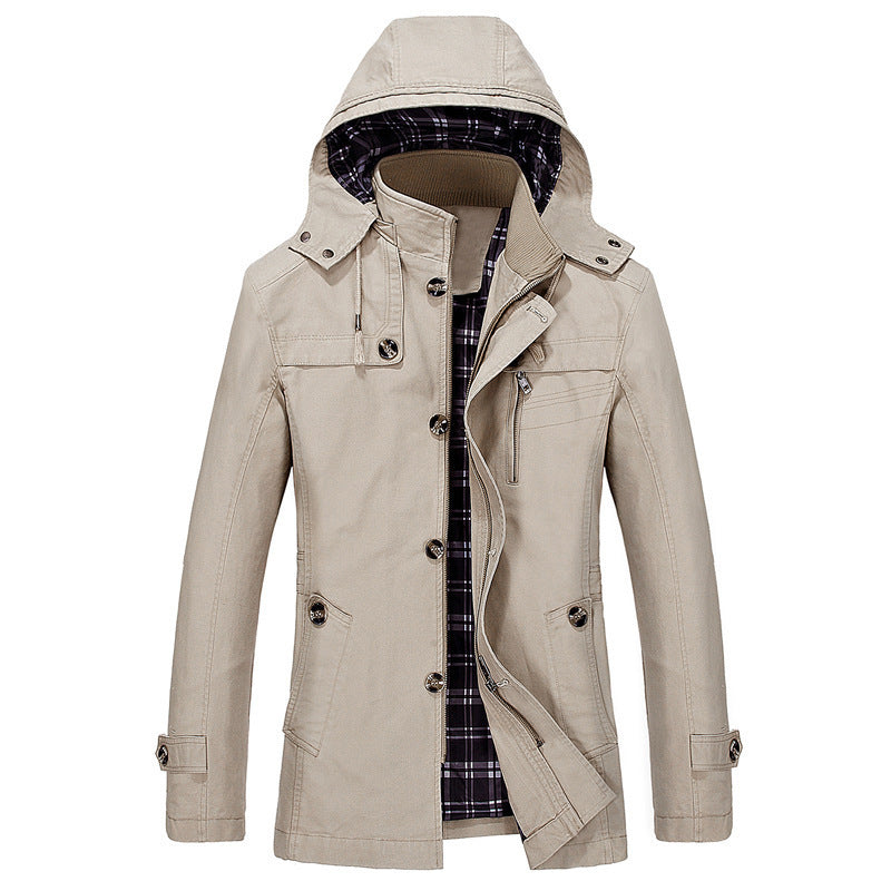 Herren nan wasserabweisende Kapuzen-Fieldjacke mit kariertem Thermofutter, verdeckter Reißverschlussleiste und funktionalen Taschen Echo Archiv