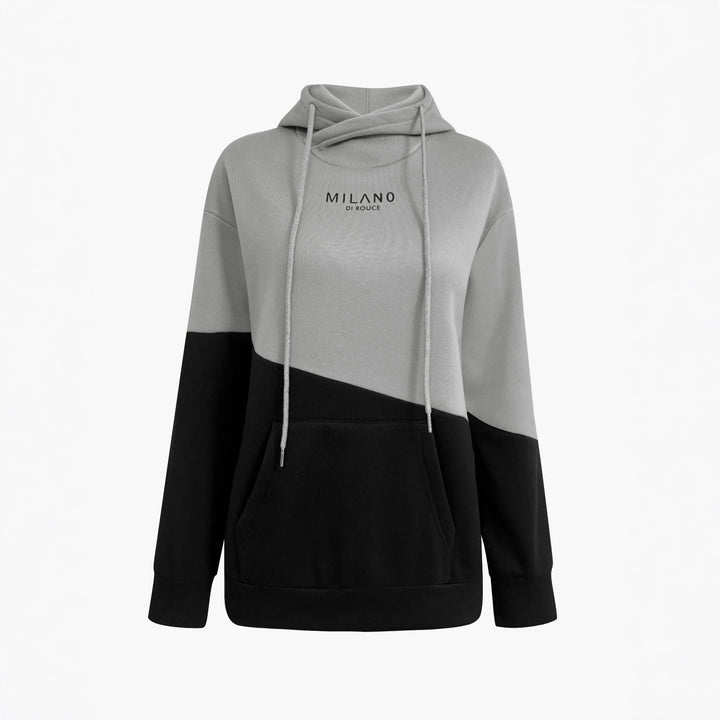 Damen Kapuzenpullover mit Colourblock, Kängurutasche und Oversize-Passform Echoarchiv