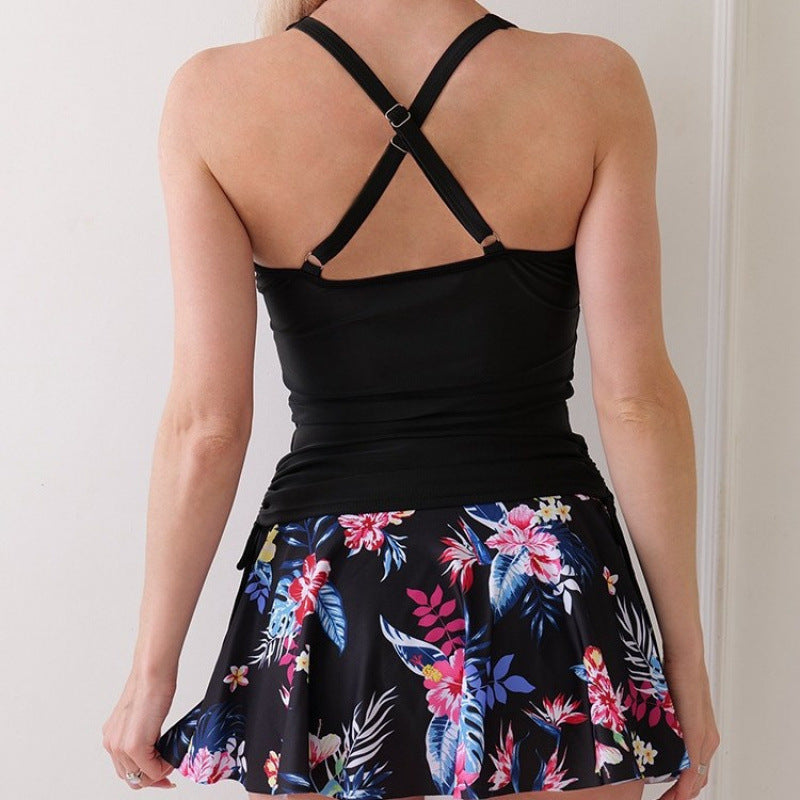 Damen Tankini-Set mit floralem Rock und figurformendem Oberteil Echo Archiv