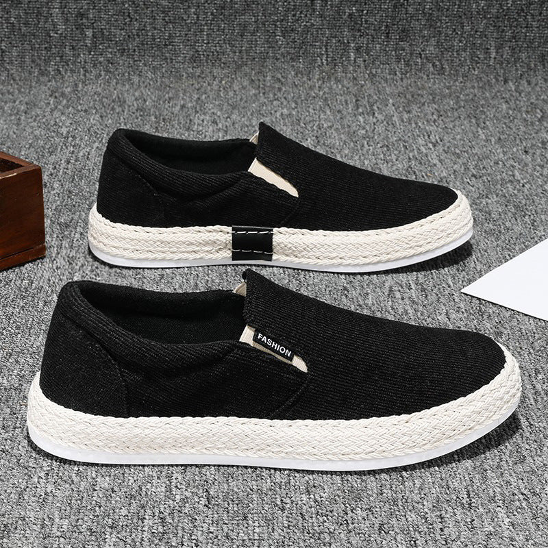 Herren Espadrille-Slipper aus Canvas mit geflochtenem Jutebesatz – Tavélo