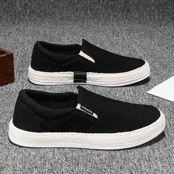 Herren Espadrille-Slipper aus Canvas mit geflochtenem Jutebesatz – Tavélo