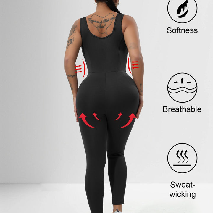 Damen Formender Sport-Einteiler mit hohem Taillenbund und Shaping-Effekt echoarchiv-