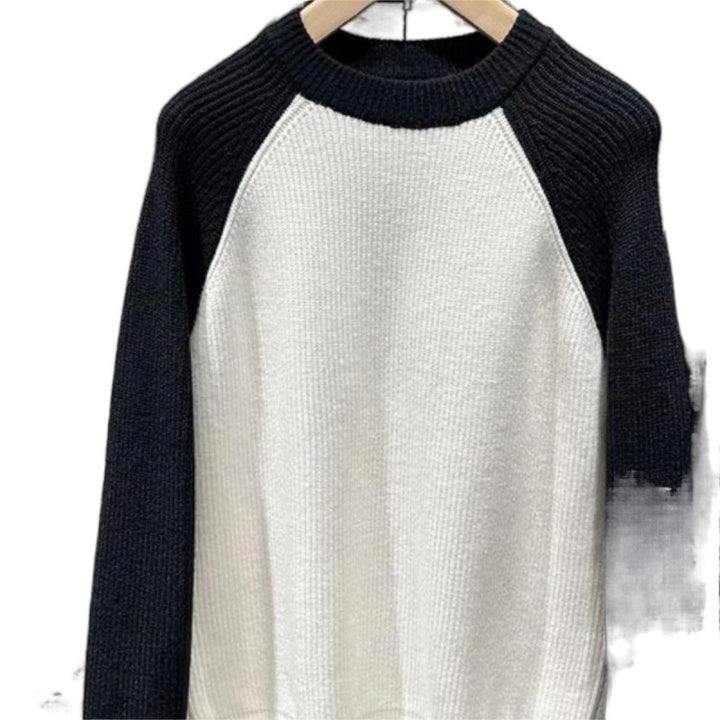 Herren Raglan-Kontraststrickpullover mit feiner Rippstruktur und gerippten Bündchen Echoarchiv