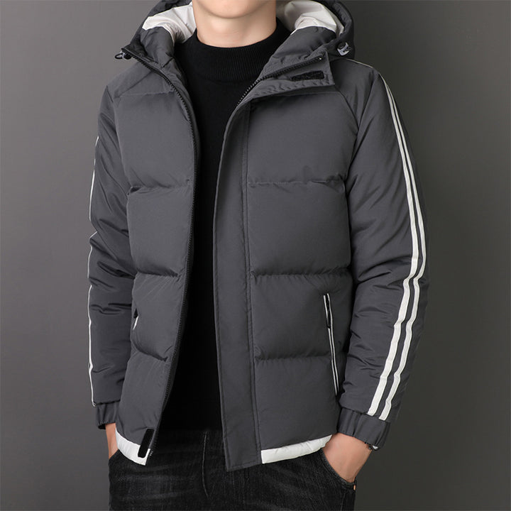 Herren gesteppte Winterjacke mit isolierendem Innenfutter und verstellbarer Kapuze Echoarchiv