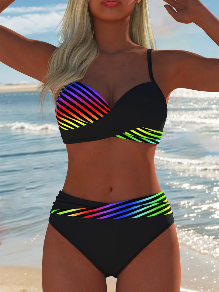 Damen Bikini-Set mit gepolstertem Oberteil und hochgeschlossenem Bund Echo Archiv