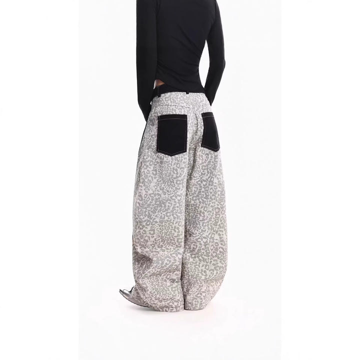 Damen Weitgeschnittene Hose mit Tierfell-Muster Echoarchiv