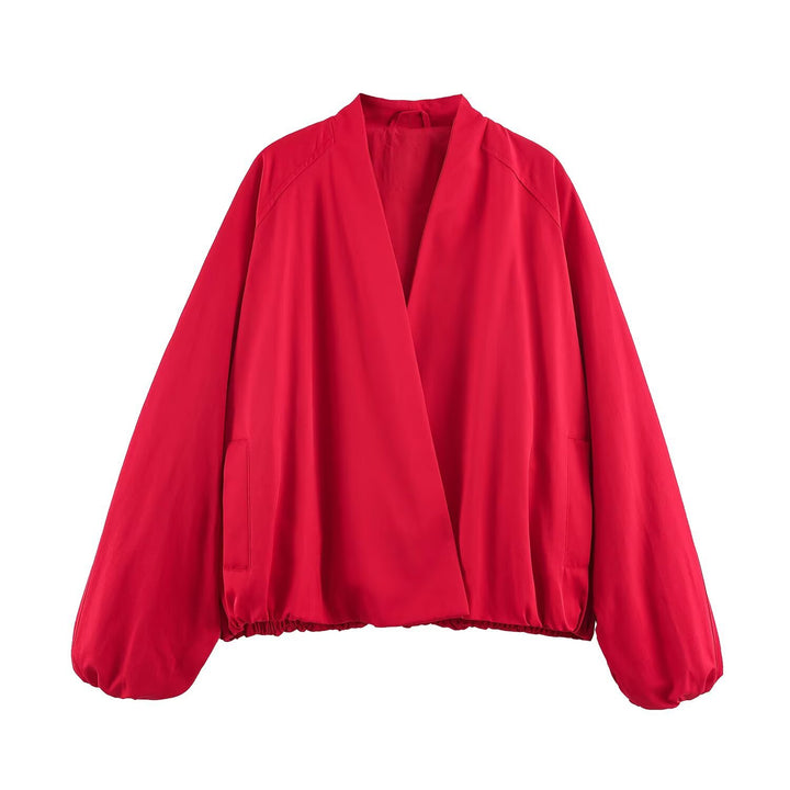 Damen Leichte Oversize-Blousonjacke mit offenem Kimonoausschnitt Echo Archiv