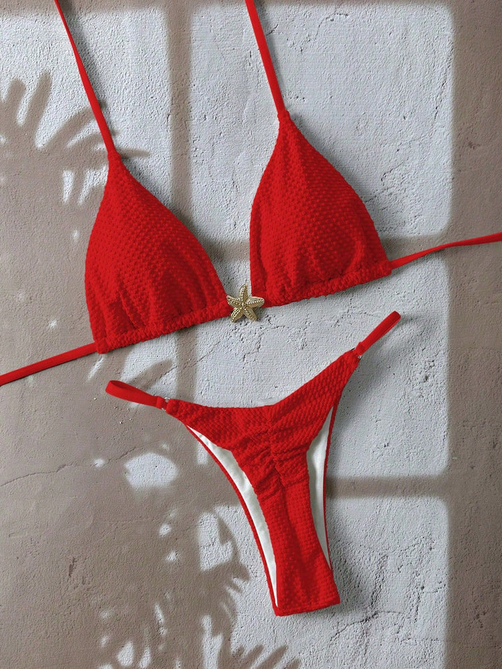 Damen Triangel-Bikini mit strukturiertem Stoff und maritimen Details Echo Archiv