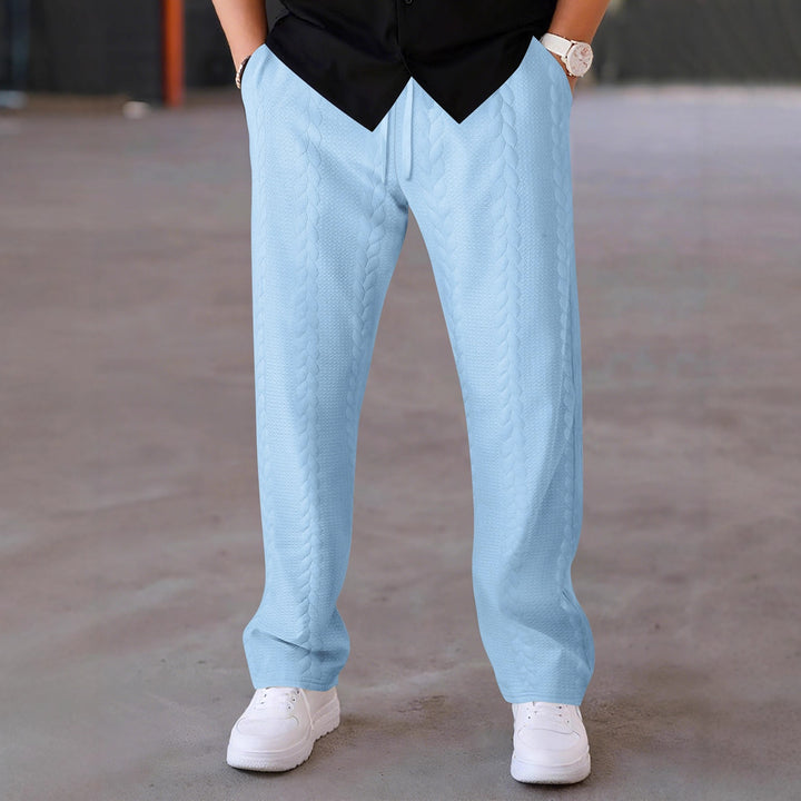 Herren elegante Freizeithose mit strukturiertem Design und elastischem Bund Echoarchiv