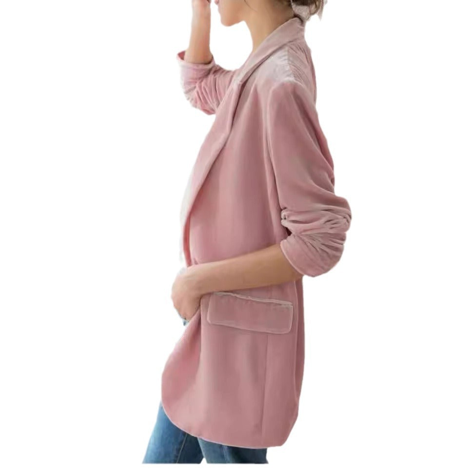 Damen Eleganter Samtblazer Echoarchiv