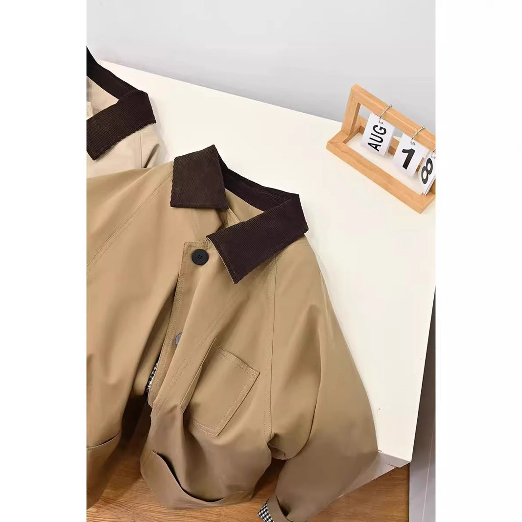 Damen Oversize-Chorejacke mit Cordkragen und großen aufgesetzten Taschen Echo Archiv