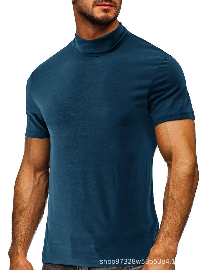 Herren modisches Kurzarm-T-Shirt mit hochschlagbarem Kragen Echoarchiv