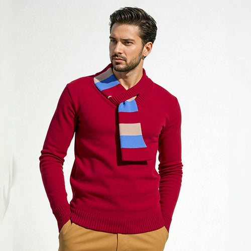 Herren eleganter Pullover mit modernem V-Ausschnitt und feinen Rippdetails Echoarchiv