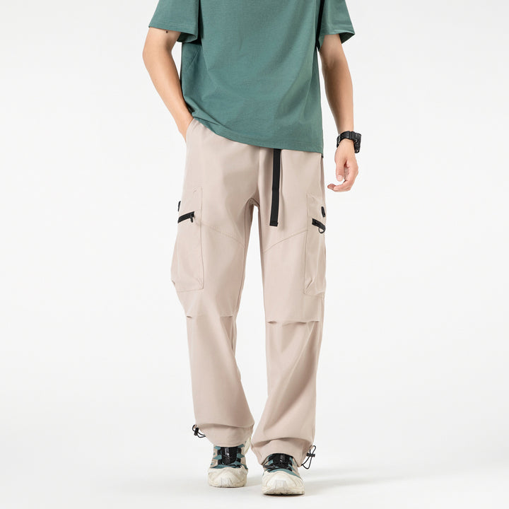 Herren Weite technische Cargo-Hose mit Multifachtaschen, Tunnelzug und verstellbaren Beinabschlüssen Echo Archiv