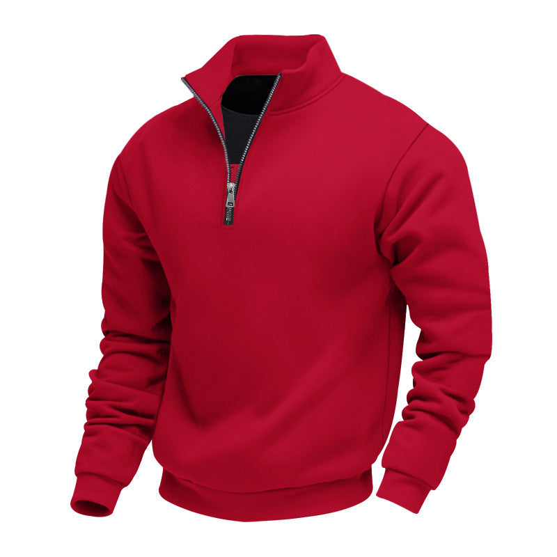 Herren nan halbhoher Reißverschluss-Sweatpullover mit Stehkragen weichem Fleecefutter und elastischen Bündchen Echo Archiv
