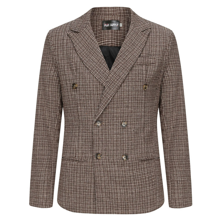 Herren zweireihiger Blazer aus hochwertigem Stoff mit modernen Details Echoarchiv