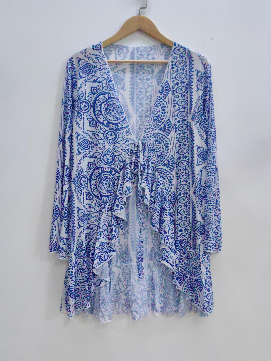 Damen luftiger Strand-Kimono mit floralem Muster Echo Archiv