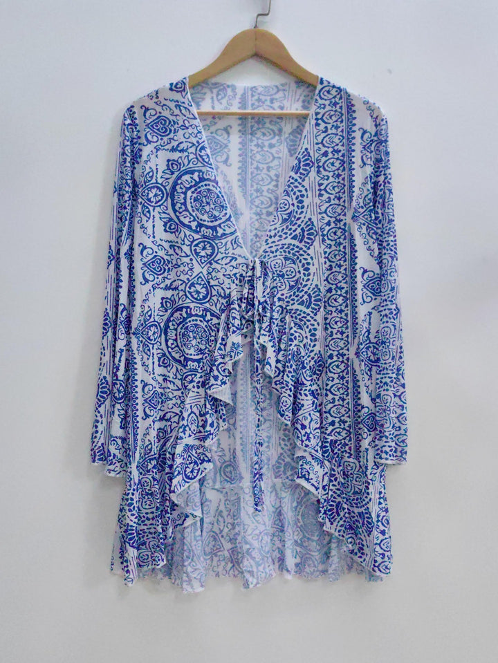 Damen luftiger Strand-Kimono mit floralem Muster Echo Archiv