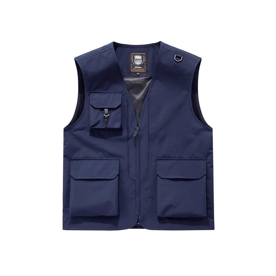 Herren Sichtbare Multifunktionale Utility-Weste mit Mesh‑Futter, Mehrfachtaschen und D‑Ring Echoarchiv