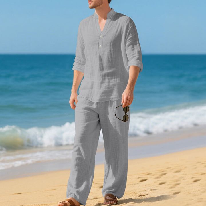 Herren lässiges Strandoutfit mit praktischem Knopfdesign und elastischem Bund Echoarchiv
