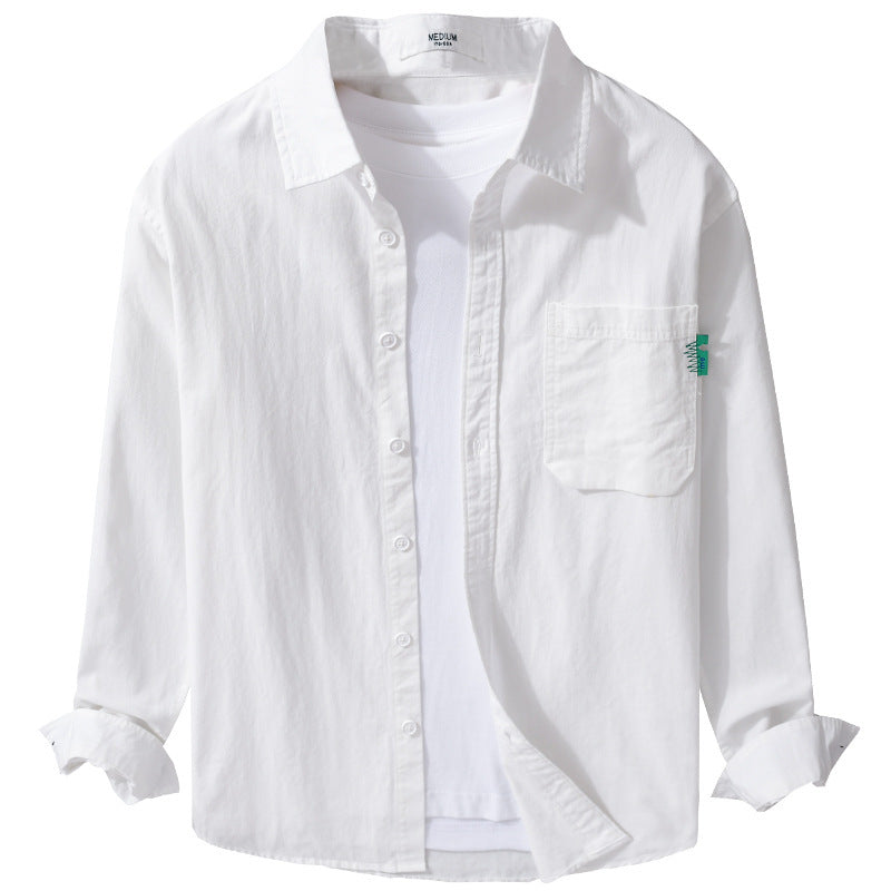 Herren Leichtes Baumwoll-Layering-Overshirt mit Brusttasche und Kentkragen Echoarchiv