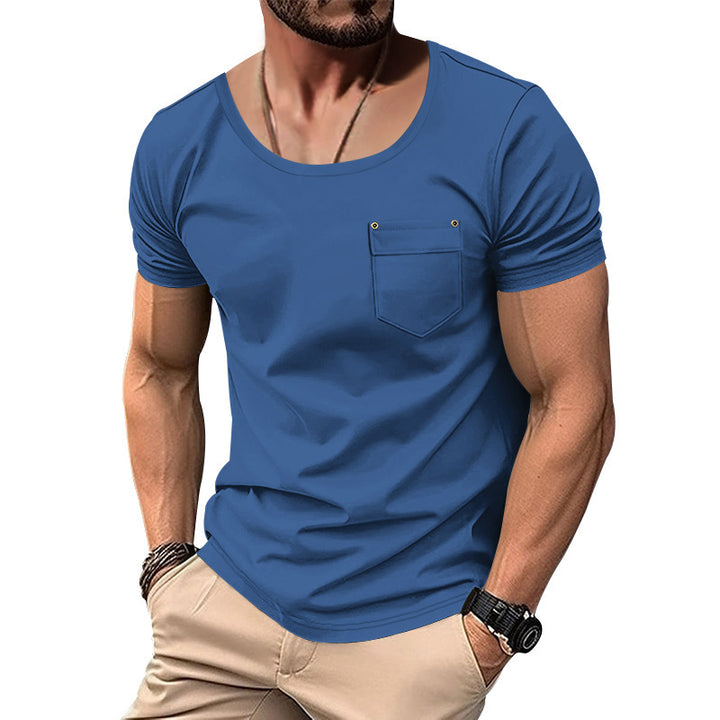 Herren T-Shirt mit praktischer Brusttasche und modernem V-Ausschnitt Echoarchiv