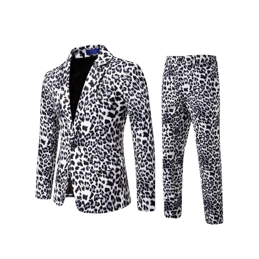 Herren Zweiteiliges Satin-Anzugsset mit grafischem Allover‑Print und schmaler Silhouette Echo Archiv