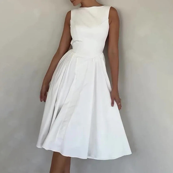 Damen Elegantes Midi-Kleid mit tailliertem Oberteil und schwingendem Rock Echo Archiv