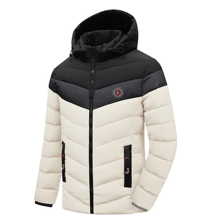 Herren Steppanorak mit Kapuze und wattierter Chevron-Isolationsjacke Echoarchiv