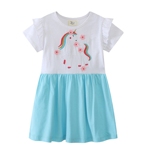 Mädchen Freizeitkleid mit zauberhaftem Einhorn-Motiv Echo Archiv