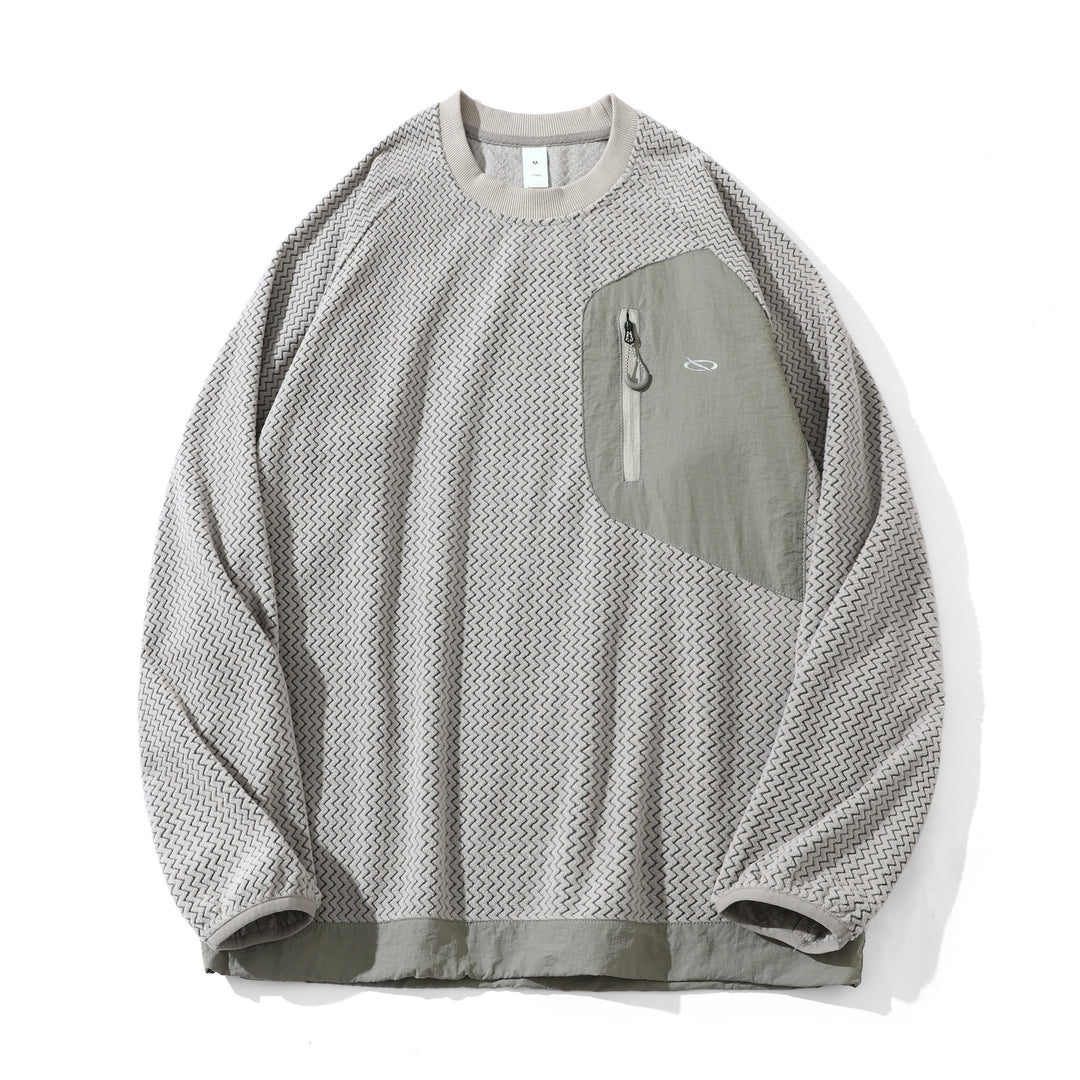 Unisex Strukturiertes Waffel‑Sweatshirt mit Brustzipptasche Echoarchiv