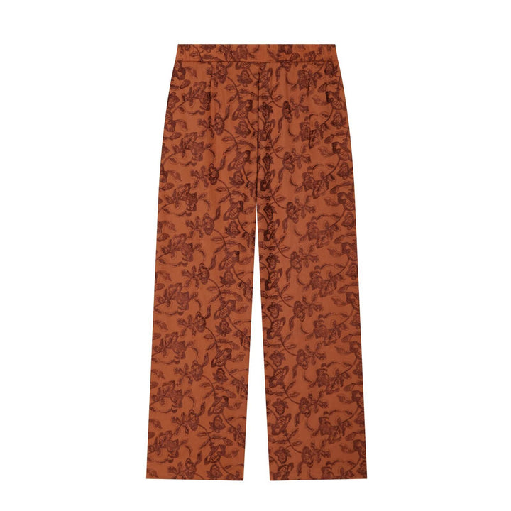 Damen Weite Jacquard‑Hose mit hohem Bund und floraler Musterung Echo Archiv