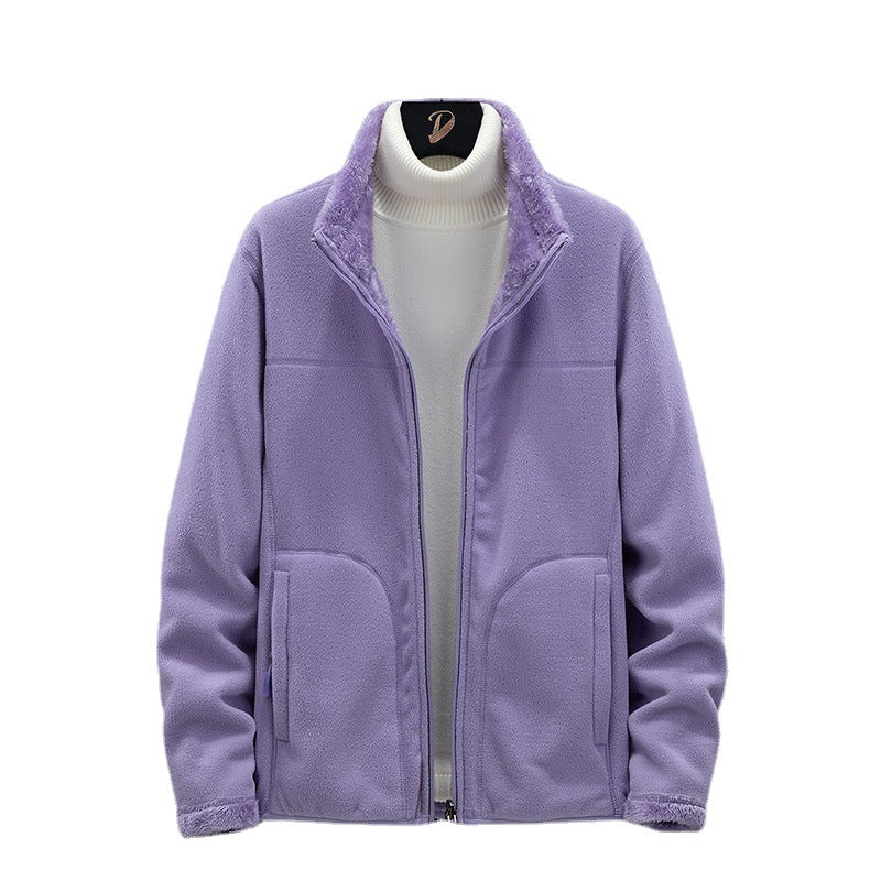 Damen Kuschelige Fleecejacke mit Teddyfutter, Stehkragen und Zwei Reißverschlusstaschen Echo Archiv