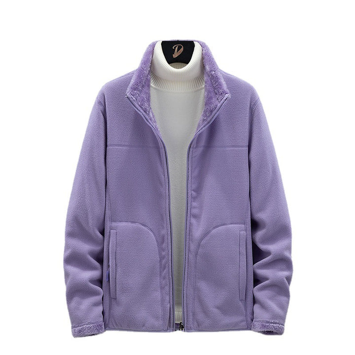 Damen Kuschelige Fleecejacke mit Teddyfutter, Stehkragen und Zwei Reißverschlusstaschen Echo Archiv