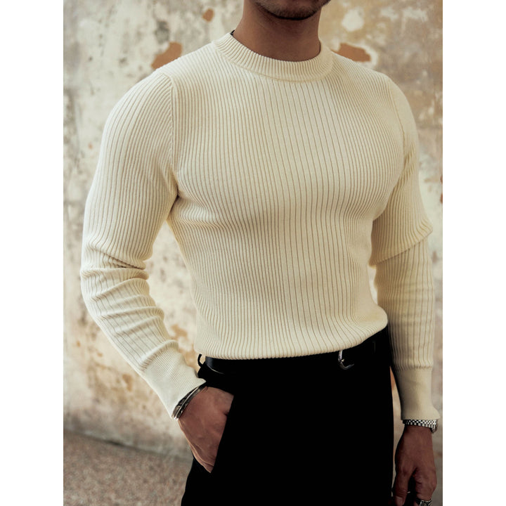 Herren Modischer Rippstrickpullover Echoarchiv