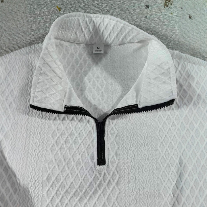 Herren Stehkragen Pullover mit Strukturmuster Echoarchiv