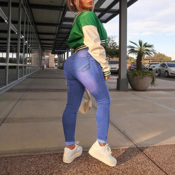 Damen Hochgeschnittene, figurformende Superstretch-Skinny-Jeans mit knöchellanger Passform Echo Archiv
