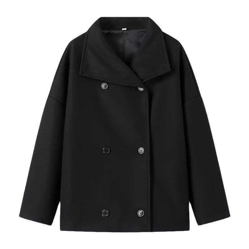 Damen Kurzmantel im Oversize‑Cut mit Doppelreiher und weitem Umschlagkragen Echo Archiv