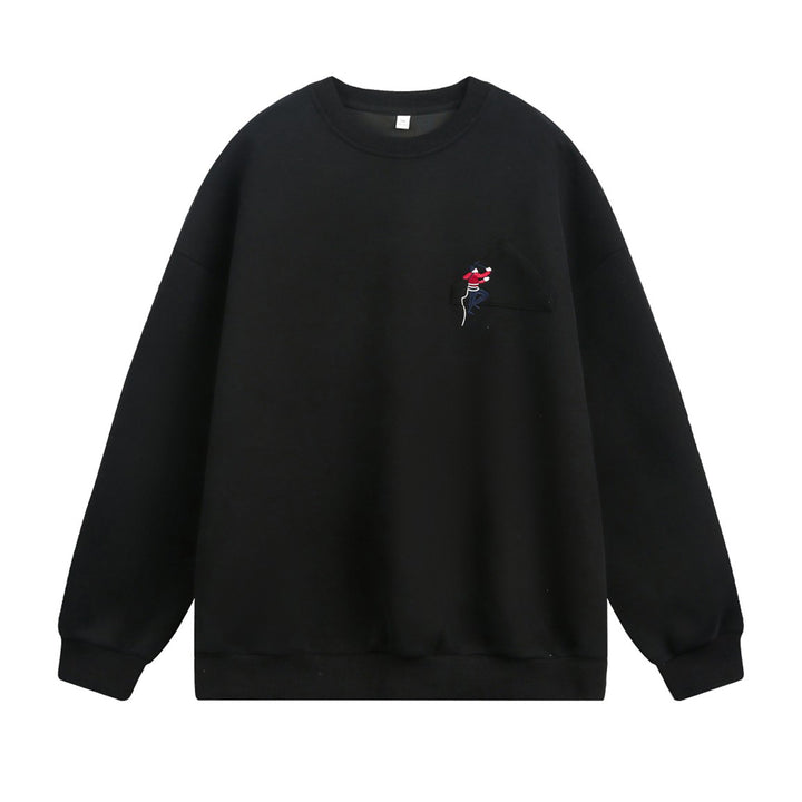 Unisex Oversize Sweatshirt mit aufgesetzter Brusttasche und Kletterer‑Stickerei Echo Archiv