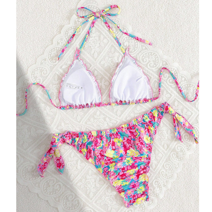 Damen Triangel-Bikini mit verspieltem Blütenmuster Echo Archiv